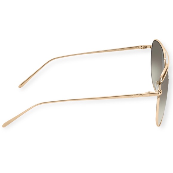 DIFF Maeve Sunglasses Oversized Aviators Gold Frame Green Taupe Gradient Lenses - Picture 5 of 10